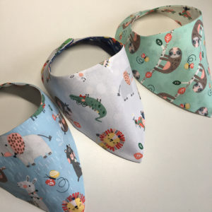 Set of 3 Wild Animal Print Bandana Dribble Bibs