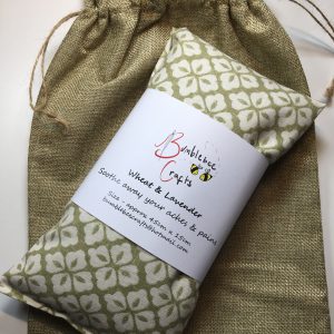 Green Patterned Microwavable Wheat Bag With Organic Fresh Lavender Buds