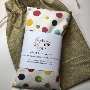 Polka Dot Microwavable Wheat Bag With Organic Fresh Lavender Buds