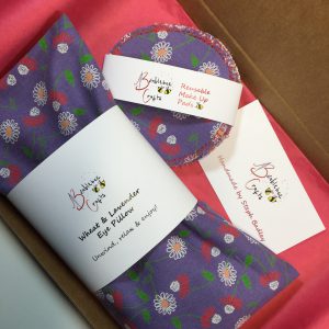 Purple Floral Eye Pillow & Re-usable Make-Up Pads Letterbox Gift Set