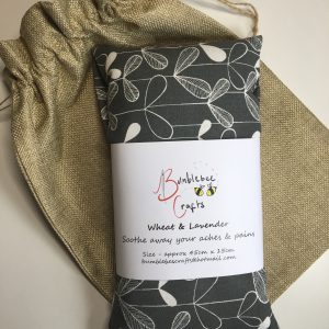 Black Leaf Pattern – Microwavable Wheat Bag With Organic Fresh Lavender Buds