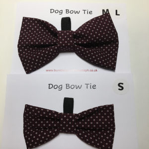 Dog Bow Tie – Burgundy/White