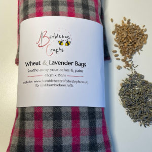 Microwavable Wheat Bag With Organic Fresh Lavender Buds – Grey/Pink